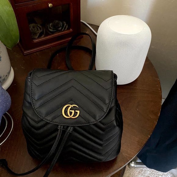 Authentic Gucci Mini Black Leather Backpack main image 3